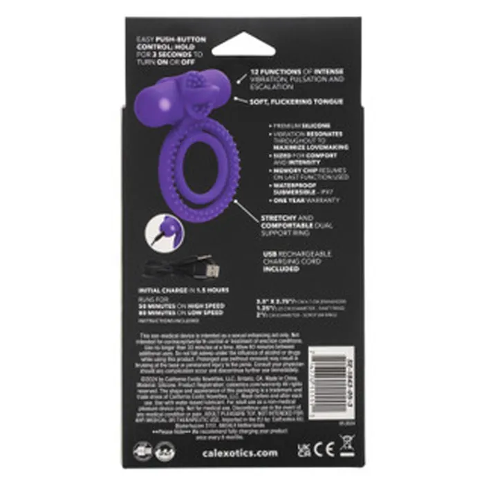 Vibrators CalExotics Silicone Rechargeable Dual Climaxer Purple