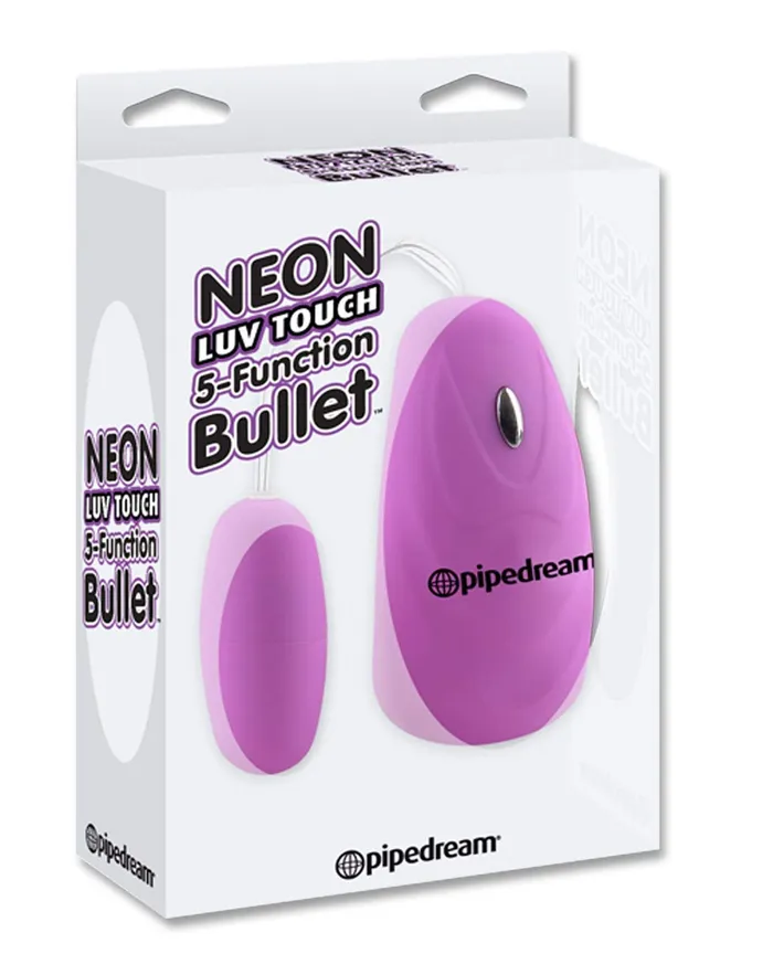 Vibrators Pipedream Neon Luv Touch 5 Function Bullet Purple