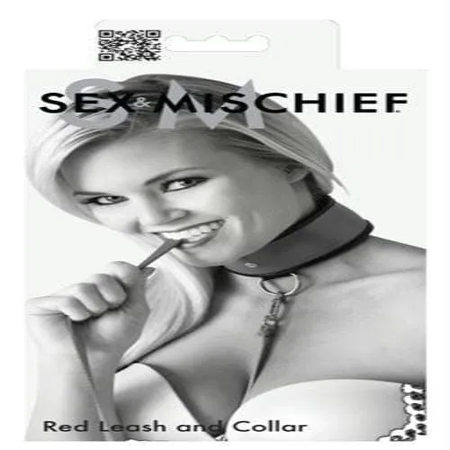 Vibrators Sportsheets Sex and Mischief Leash and Collar Red