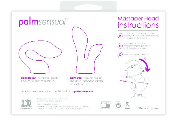 BMS PalmSensual Massager Heads For use with Palm Power Female Sex Toys