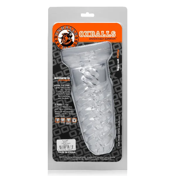 Dildos OxBalls ScrewD Super Squish Corkscrew Jackoff Toy Clear