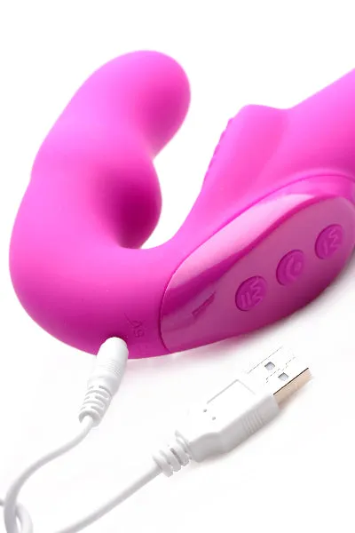 Evoke Rechargeable Vibrating Silicone Strapless Strap On XR Brands Female Sex Toys