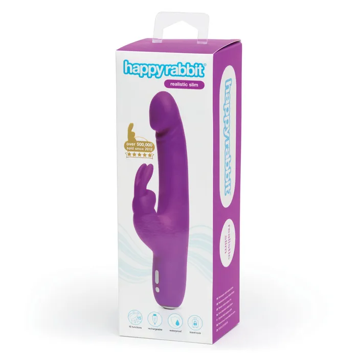 Happy Rabbit Happy Rabbit Slimline Realistic Purple Vibrators