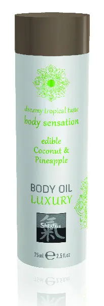 Hot Female Sex Toys Shiatsu Luxury Body Oil Edible Coconut Pineapple