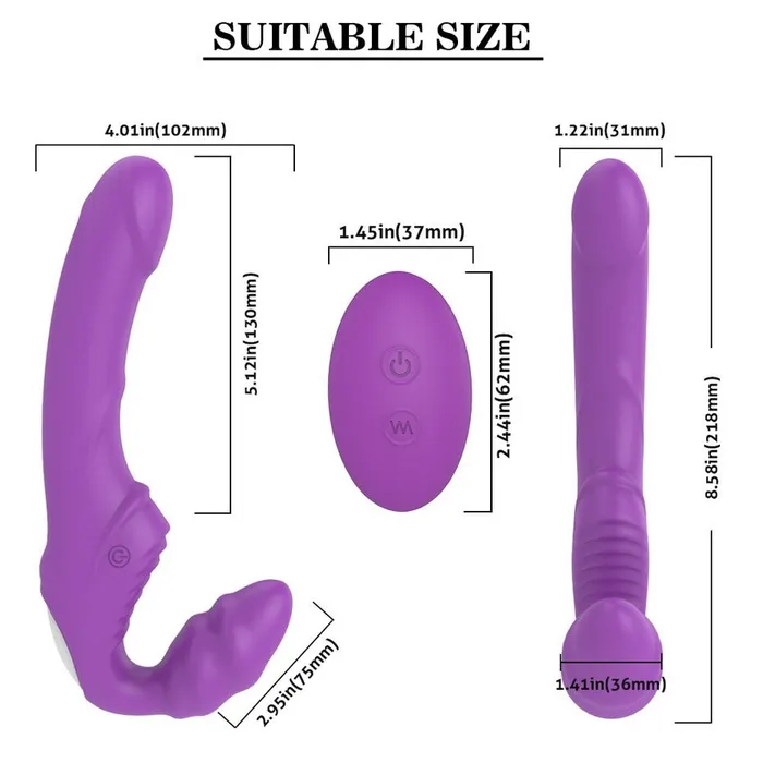 Javaughn69ways Female Sex Toys Strapless strap on 9 Speed Double Vibrating G Spot