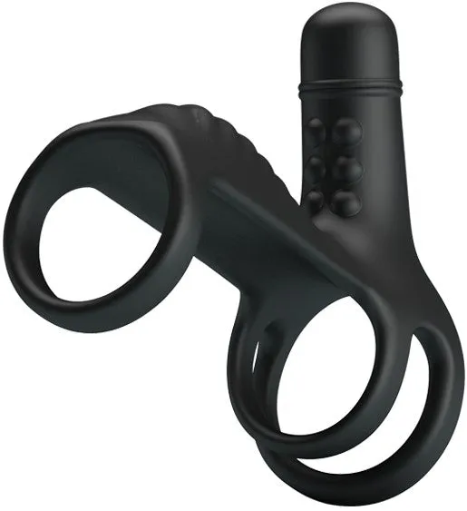Male Sex Toys Pretty Love Vibrating Penis Sling Black