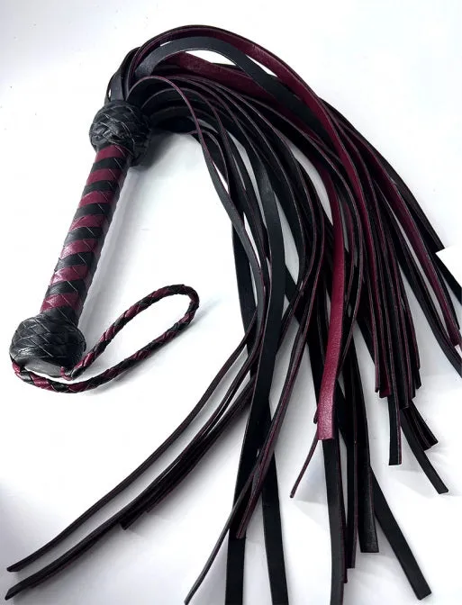 Restraints Kookie Intl Black Burgundy Leather Flogger