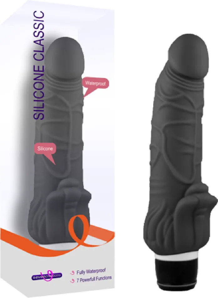 Silicone Classic Viking Black Dildo Vibrator Sex Adult Pleasure Orgasm Seven Creations Female Sex Toys