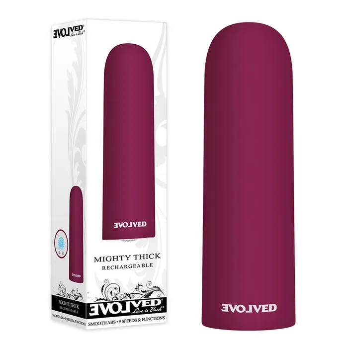 Evolved Mighty Thick Burgundy 9 cm USB Rechargeable Bullet Evolved Female Sex Toys