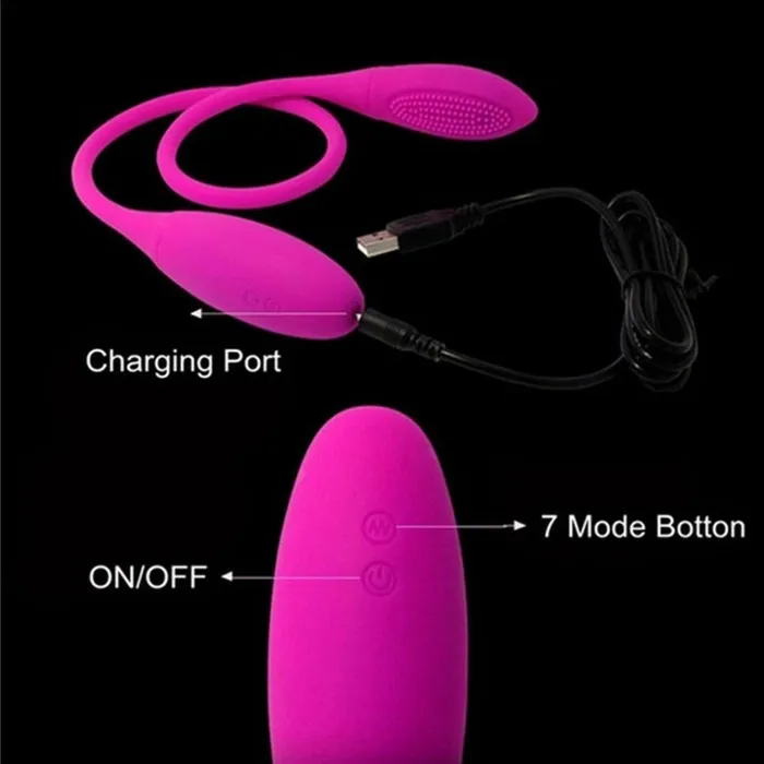 Female Sex Toys soniker Rechargeable Dual Vibrator 7 Speeds Double Head Jump Egg Bullet Dildo Vibrator