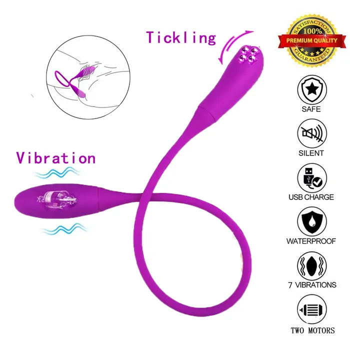 Female Sex Toys soniker Rechargeable Dual Vibrator 7 Speeds Double Head Jump Egg Bullet Dildo Vibrator