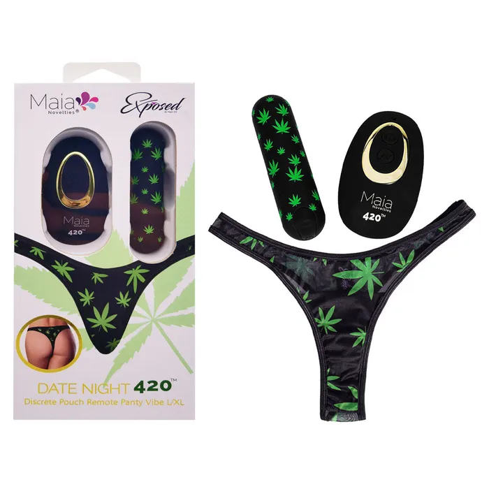 Maia DATE NIGHT 420 PANTY VIBE LXL LXL 420 Panty with USB Rechargeable Bullet Remote Maia Toys Female Sex Toys