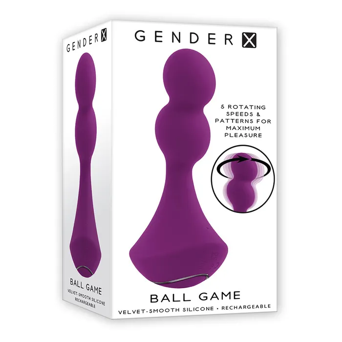 Vibrators Gender X Ball Game Rechargeable Rotating Silicone Vibrator Purple Gender X