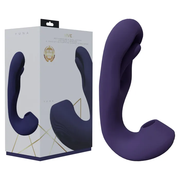 VIVE Yuna USB Rechargeable Flapping Vibrator with Air Pulsation Shots Toys Female Sex Toys